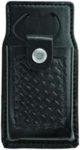 Hero's Pride AirTek Deluxe Radio Holder with Swivel, 100% Genuine Leather, Basket Weave Finish, Medium, 6 ½ x 2 ½ x 1 ¼”, Nickel Snap
