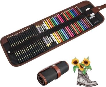 Heshengping Sketch & Drawing Art Pencil Kit-50 Piece Set, Include 24 Color Pencil(For Adult Kid Coloring Books) & Graphite Charcoal-Pencil Etc., Art Supply Ideal for Adult, Kid,Student, Beginner