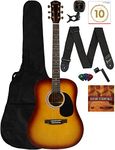 Fender FA-115 Dreadnought Acoustic Guitar - Sunburst Bundle with Gig Bag, Tuner, Strings, Strap, and Picks