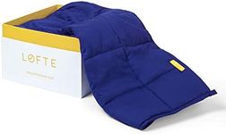LØFTE Weighted Blanket - 6.8kg Anxiety relief Weighted Blanket for Adults, 100% Cotton Double Bed Throw for Sleep Aid, Stress Relief - Heavy Blanket in Blue