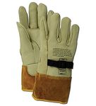 MAGID 12" High Voltage Leather Protector Gloves | for Use with Rubber Electrical Insulating Gloves, Tan, Size 10 (1 Pair)