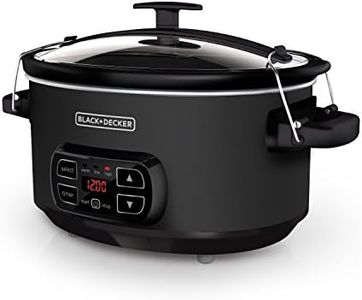 BLACK+DECKER 7-Quart Slow Cooker, SCD4007, Chalkboard Exterior, Locking Lid, 3 Heat Settings, Removable Stoneware Crock