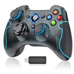 EasySMX Wireless 2.4g Game Controller Support PC (Windows XP/7/8/8.1/10) and PS3, Android, Vista, TV Box Portable Gaming Joystick Handle (Wireless Game Controller Camouflage)