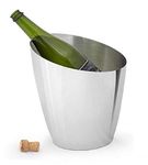 NJ OVERSEAS Premium Stainless Steel Champagne Wine, Beer, Ice Bucket, Heavy Built Bottle Bar Cooler, 6 L, Silver