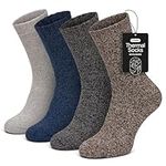 All Things Accessory 4 Pairs Mens Thermal Socks, Merino Wool-Blend, Thick Hiking Socks, Breathable, Warm and Perfect for Outdoor Winter Wear, UK 6-11