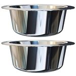 OXKOX Pack of 2 Dog Bowl - Stainless Steel Dishwasher Safe - Bowl for Cats, Dogs, Pups, and Kittens - Ideal for Wet and Dry DOG Food and Water Bowl (Large)