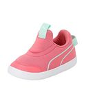 Puma Unisex-Baby Courtflex v2 Slip On Infant Loveable-Minty Burst-White Sneaker - 7UK (37485914)