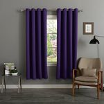 Best Home Fashion Premium Thermal Insulated Blackout Curtains - Antique Bronze Grommet Top -Purple- 52" W x 72" L - (Set of 2 Panels)