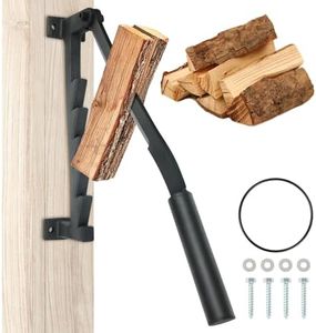 F FINEC Wall Mounted Wood Splitter, Manual Firewood Kindling Splitter, Heavy Duty Wood Log Splitter Kindling Splitter, Outdoor Home Wood Splitting Tool