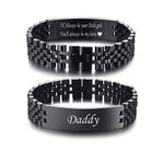 VNOX Father Dad Bracelet for Men - Stainless Steel Link Bracelet Personalized Engraved DAD Jewelry Father Day Birthday Gift for Men DAD Father from Daughter