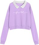 FUNKY MONKEY Cotton Blend Girls And Womens Long Sleeve Dropshoulder Hooded Pullover Crop Tops And Regular Fit Hoodies. (Foe Summer And Winterwear Both) (15-16, Cl-Purple)