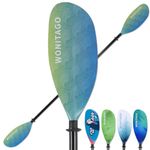 WONITAGO Kayak Paddles Carbon Fiber Shaft Paddle with Nylon Blades, Floating Adjustable Kayaking Oars, 3 Piece, 230-250 cm/90-98 Inches Wave Blue