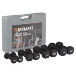 Mirafit 10kg Dumbbell Weight Set with Carry Case - Black