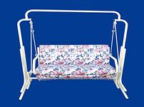 S K Grill Art Swing (Jhula) with Stand for Home Indoor/Balcony/Garden/Patio (Three Seater, White)