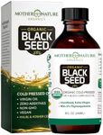 Mother Nature USDA Organic Black Seed Oil, High TQ 2%, Cold Pressed, Unrefined Nigella Sativa, Omega 3 6 9 for Immune, Joint & Heart Support, Hair & Skin, Non-GMO, Glass Bottle (8oz)