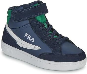 FILA Crew Velcro Mid Kids Basket, Bleu Marine Verdant, 32 EU