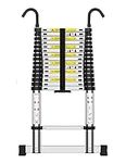 Nestling Telescopic Ladder 6.2m, Ladders Extendable Aluminium with Stabilizer, Max Load 150kg/330lb