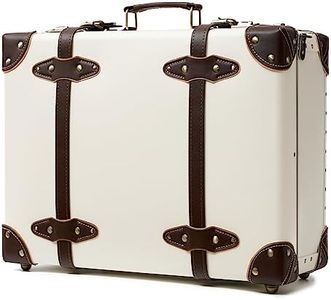 urecity Vintage and Cute Carry-on Overnight Case Non-wheeled Mini Leather Trunk Suitcase with Shoulder Strap