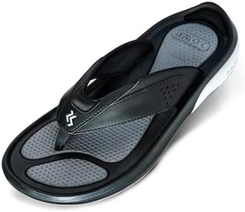 ZORIZ Zoomy Golf Sandals - Unisex Flip Flops With Removable Tornado Cleats - Men's and Women's Sandals for Walking, Beach, or Sports - Black/Grey - Men's 12-12.5/Women's 13.5-14