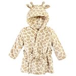 Hudson Baby Baby Boys Unisex Plush Pool and Beach Robe Cover-ups, Giraffe Bathrobes, 6-12 Months