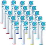 Replacement Brush Heads Compatible with OralB Braun- Best Double Clean, Pack of 20 Electric Toothbrush Replacement Heads- for Oral B Pro, 1000, 8000, 9000, Adults, Kids, Vitality, Dual Plus!