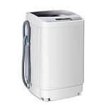 CasartUS Casart-24403-EP Casart Washing Machine Portable Compact 12lbs Capacity Full-Automatic W/Drain Pump,10 Programs 8 Water Level 1.34 Cu.ft Cloth Washer and Spinner, Gray