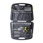 STANLEY 94-181 150-Piece High Quality Multi-Toolkit containing Spanners, Drivers, Sockets, Bits & Wrenches for Home, DIY & Professional Use, YELLOW & BLACK