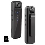 SRIKEKL 1080P Body Cameras with Audio and Video, Support 5-6 Hours Recording, WIFI Hotspot,Mini Body Cam for Daily Record, Indoor/Outdoor, Law Enforcment(64GB)