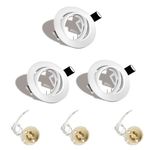 ATB-Foger 3 Pack White Recessed Ceiling Spotlights GU10 Light Mounting Frame Round Spotlights Trim Ring Fitting 30°Tilt Swivel Spotlight Fitting for Spotlight MR16 and 50mm Bulb Halogen