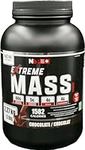 Extreme Mass weight gainer muscle builder, 5 lbs (2.27 kg) Chocolate less sugar for intense workout training made of high calorie fortified whey protein