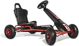 Ferbedo Go AR 8R 112012 Gokart/Kart in Black/Red with Sound Steering Wheel and Pneumatic Tyres from Approx. 5-11 Years