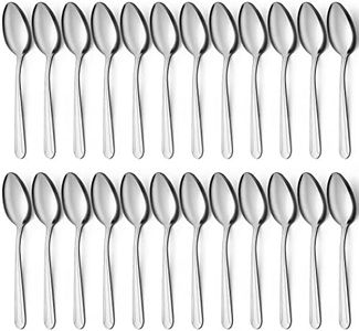 BEWOS 24 Pieces Spoons Set, 7.5 Inchs Spoons Silverware, Stainless Steel Spoons, Dinner Spoons, Mirror Polished Tablespoons, Dishwasher Safe, Silver Spoons for Home, Restaurant