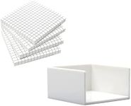 NatSumeBasics White Sticky Note Holder with 320pcs Self-Stick Note Pad, Post a Note Dispenser Set for Desk Office Combination Accessories