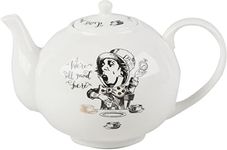 V andA Alice in Wonderland Teapot in Gift Box, Fine China, White, 1.1 Litre (6 Cup)