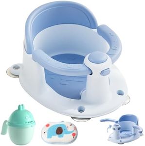 Baby Bath Seat, Baby Bathtub Seat for 6 Months & Up, Infant Bath Seat with Secure Suction Cups, Non-Slip Toddler Bath Seat Cute Blue
