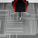 WASJOYE Office Chair Mat for Carpet, 36"x48" Rectangle Transparent PVC Carpet Protector Cover Rug Mat with Non-Slip Studded Lip, Heavy Duty for Home Office Computer Desk Rolling Chair