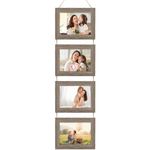 5x7 Picture Frame Double Hinged Two Opening 5 by 7 Photo Frame, Gery Folding Frame for Desk Standing for Tabletop Display Vertically