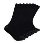 Timberland PRO mens 6-pack Performance Crew Length Socks, Black, Medium
