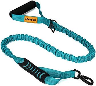 LEADSOM 6FT Highly Reflective Heavy Duty Elastic Bungee Medium and Large Dog Leash Shock Absorbing with Comfortable Padded Handle and Traffic Handle Suitable for Training