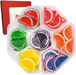 Jelly Fruit Slices – Candy Gift box – Delicious Candy Variety Pack for Friends and Family – Ideal Candy Bulk for Exquisite Parties – Colored and Chewy (Red Box, 2 LB)