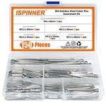 ISPINNER 150pcs 304 Stainless Steel Cotter Pin Clip Key Fastner Fitting Assortment Kit