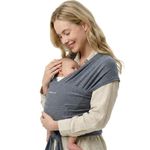 Momcozy Baby Wrap Carrier for 3.6-15kg, Easy to Wear Baby Sling Carriers from Newborn, Adjustable Baby Carriers for Newborn to Toddler, Dark Gray