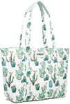 Kinmac Women's Laptop Tote Bag Top Handle Handbag Work Bag for Laptop Computer Up to 15.6 inch, Cactus, Large