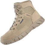 FREE SOLDIER Waterproof Hiking Work Boots Men's Tactical Boots 6 Inches Lightweight Military Boots Breathable Desert Boots (Tan, 9.5)