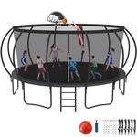 KACHO 1500LBS Tranpoline for Kids and Adults Tranpoline Outdoor Backyard Tranpoline with Basketball Hoop 8FT 10FT 12FT 14FT 15FT 16FT Tranpoline with Enclosure, Ladder, AntiRust Coating ASTM Approved