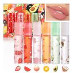 Fruit Lip Gloss Set, 6 Pcs Moisturizing Lip Oil Lipgloss Set, Glossy Fruit Flavored Clear Long Lasting Liquid Lipstick, Transparent Lip Oil Kit Keep Your Lips Moisturized and Plumper