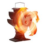 Signstek Log Burner Fan Wood Burning 4 Blades Heat Powered Fireplace Burner Stove Fan - Silent Operation - Heat Circulation for Wood/Fireplace