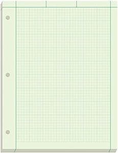 Ampad Engineer Pad, 5 Squares per Inch, 8.5" x 11", 200 Sheet Pad, Green (22-144)