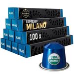 MILANO - Extra Strong Organic Espresso | 100 Pods | Compatible With Nespresso | Dark Roast |