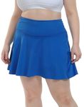 HDE Women's Plus Size Tennis Skort Pleated Athletic Golf Skirt with Shorts, Royal Blue, 3X